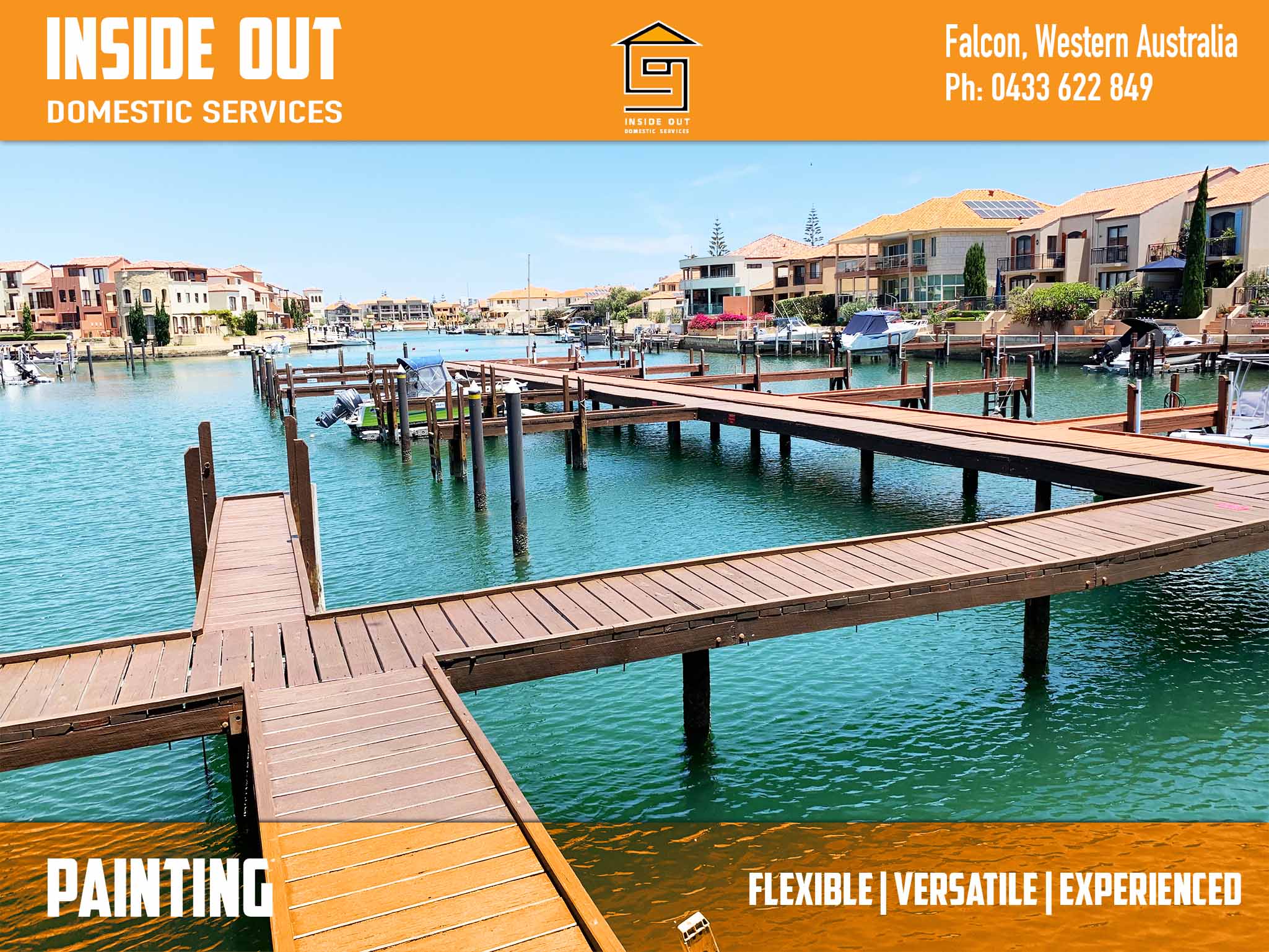Inside Out Domestic Services paints jetties at Wannanup